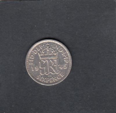 Beschrijving: 6 Pence GEORGIUS VI